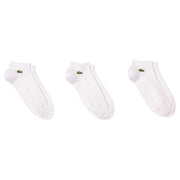 Lacoste Monochrome Sport 3 Pack Trainer Socks - White