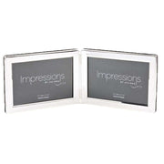 Juliana Impressions Hinged Double Frame 4x6 - Silver