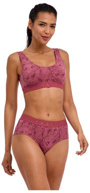 Falke Daily Comfort Print 2-Pack Bustier Bralette - Rød