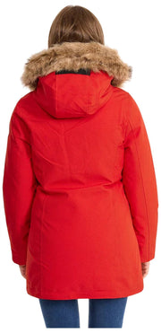 Helvetica Mountain Pioneers Lilli Hooded Parka Jacket - Rød/Naturlig