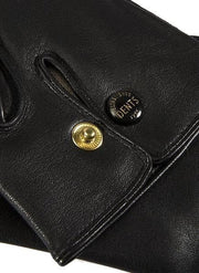 Buler mendip uldforet læder officer handsker - sort