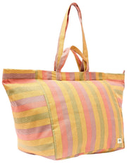 Roka Marylebone Large Bomuld Canvas Oversized Tote Bag - Faded Multi Stripe