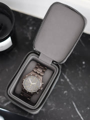 Stackers Zipped Mini Travel Watch Box - Skifergrå