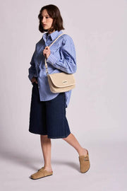 Hindbag Margault Woven Skuldertaske - Nude Beige
