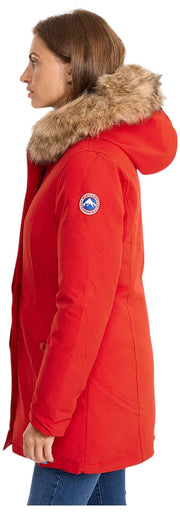 Helvetica Mountain Pioneers Lilli Hooded Parka Jacket - Rød/Naturlig