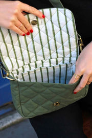 Hindbag Margault Quiltet skuldertaske - Olivengrøn