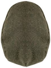 Dents Grafham Herringbone Tweed Flad Kasket - Skovgrøn