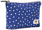 Roka Maida Vale lille bomuldslærredspose - Navy Polka Dot