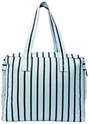 Roka Sloane Medium Cotton Canvas Skuldertaske - Blue Stripe