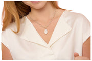 Pearls of the Orient Keishi Pearl Pendant Chunky Chain Necklace - Sølv/Hvid