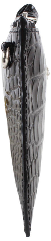 Vivienne Westwood Small Croc flad lynlås clutch - sort