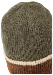 Dents Rib Strik Uld Beanie Hat - Olivengrøn