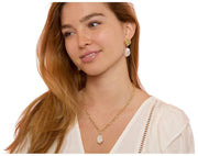 Pearls of the Orient Keishi Pearl Pendant Chunky Chain halskæde - guld/hvid