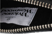 Vivienne Westwood Small Croc flad lynlås clutch - sort
