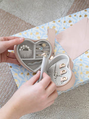 Stackers Heart Travel Mum smykkeskrin - Blush/Guld