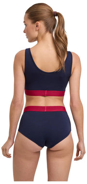 Falke Daily Comfort Print 2-Pak Bustier Bralette - Sort/Rød