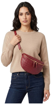 Elie Beaumont Woven Sling Bag - Okseblodsrød
