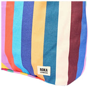Roka Hoxton Large Bomuld Canvas Skuldertaske - Bred Multi Stripe