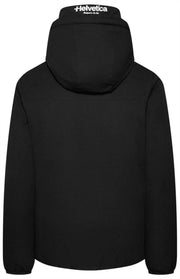 Helvetica Mountain Pioneers Eyeblock Hooded Windbreaker Jacket - Sort