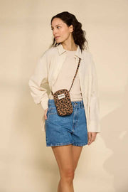 Bagbag Bill Phone Bag - Leopard Cinnamon Brown