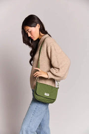 Hindbag Margault Quiltet skuldertaske - Olivengrøn