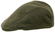 Dents Grafham Herringbone Tweed Flad Kasket - Skovgrøn