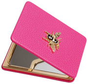 Alice Wheeler London aflangt kompakt spejl - Hot Pink