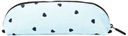Roka Tate Small Cotton Canvas Pouch - Heart Print Blue