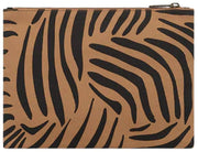 Hindbag Ema Medium Zipped Pouch - Zebra Cinnamon Brown