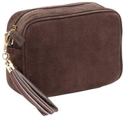 Elie Beaumont Crossbody-taske i ruskind - Mørkebrun