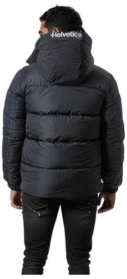 Helvetica Mountain Pioneers Barnes hættejakke parka - sort