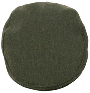 Dents Grafham Herringbone Tweed Flad Kasket - Skovgrøn