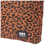Roka Maida Vale Medium Cotton Canvas Pouch - Mini Leopard Brown