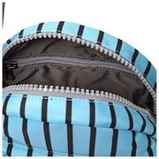 Roka Paddington Small Crossbody-taske i genanvendt lærred - blå stribe