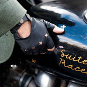 Dents The Suited Racer Gripper Læder kørehandsker - Sort