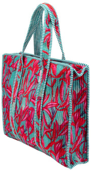 Elie Beaumont Serendipity Velvet Tote Bag - Coral Lily Pink