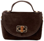Elie Beaumont Suede Mini Bambou Taske - Mørk Chokoladebrun