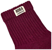 Roka Windsor Solid Crew Sokker - Plum Burgundy
