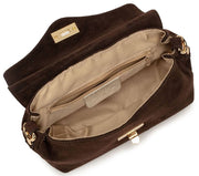 Elie Beaumont Suede Midi Twist Bag - Chokoladebrun