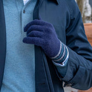 Dents Salcombe Rib Strik Handsker - Navy