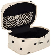 Bagtaske Gaspard Vanity Bag - Off White Polka Dot