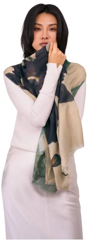 Powder Midnight Orchid Wrap Scarf - Hvid