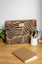 Hindbag Ava lille 13 tommer bærbar taske - Cinnamon Zebra Brown