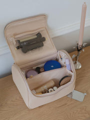 Stackers Large Cosmetic Case - Blush Raffia