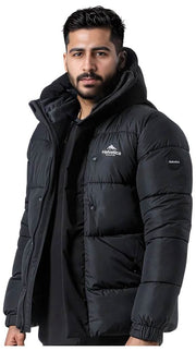 Helvetica Mountain Pioneers Barnes hættejakke parka - sort
