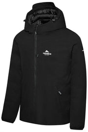 Helvetica Mountain Pioneers Eyeblock Hooded Windbreaker Jacket - Sort