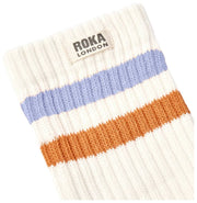 Roka Windsor Stripe Crew Socks - Thistle/Brændt Orange
