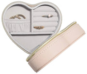 Stackers Heart Travel smykkeskrin - Blush Raffia