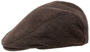 Dents Grafham Herringbone Tweed Flat Cap - Chokoladebrun