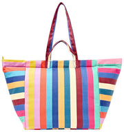 Roka Marylebone Stor bomuldslærred Oversized mulepose - bred multistribe